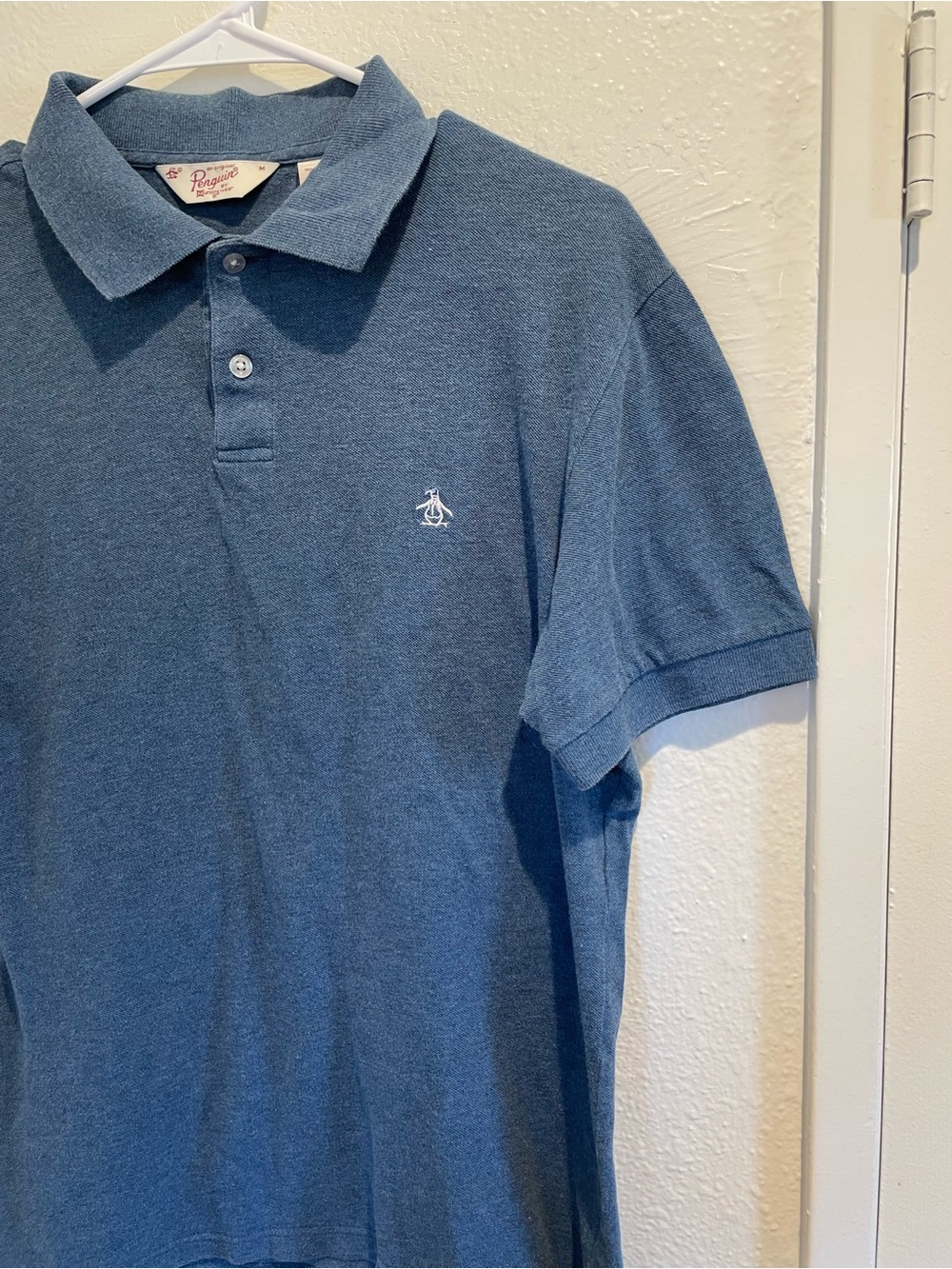 Original Penguin Men's Blue Golf Polo Shirt Size M Short Sleeve Knit Casual - Picture 3 of 5